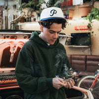 PG BASE HAT - WHITE PINSTIPE / NAVY