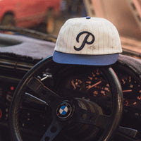 PG BASE HAT - WHITE PINSTIPE / NAVY
