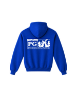 Back view of the Pro Gram PLYR HOODIE - BLUE in blue
