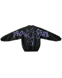 Back view of the Pro Gram SINCAT CREWNECK - BLACK in black