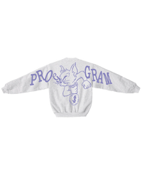 Back view of the Pro Gram SINCAT CREWNECK - SILVER MARLE in silver marle